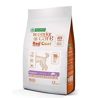Nature's Protection Red Coat Grain Free Junior Mini Breeds Salmon – Сухой беззерновой корм с лососем для юниоров мелких пород собак с рыжим окрасом шерсти, 1.5 кг