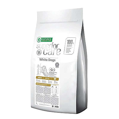 Корм Natures protection Superior Care White Dogs Adult Small and Mini Breeds для дорослих собак малих порід з чутливим травленням та проблемною шкірою з ягням