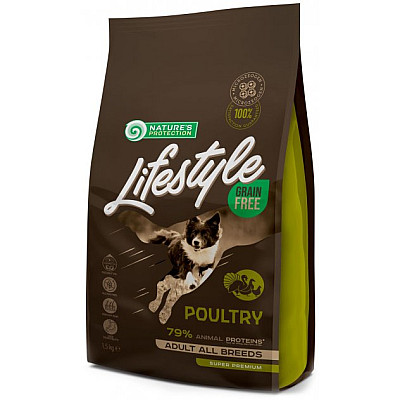 Сухий беззерновий корм з птицею для дорослих собак всіх порід Lifestyle Grain Free Poultry Adult All Breeds