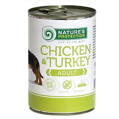 Вологий корм Nature's Protection Adult Chicken&Turkey з куркою та індичкою для дорослих собак всіх порід