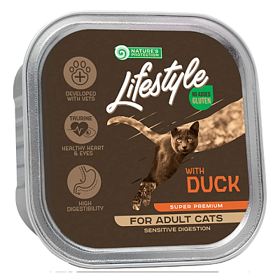 Влажный корм Nature's Protection Lifestyle Sensitive Digestion with duck с уткой для взрослых кошек с чувствительным пищеварением