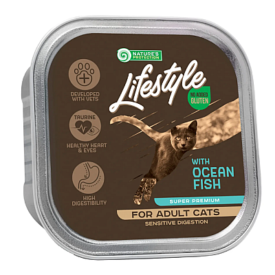 Влажный корм Nature's Protection Lifestyle Sensitive Digestion with ocean fish с океанической рыбой для взрослых кошек с чувствительным пищеварением