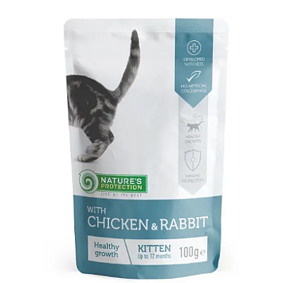 Влажный корм Nature's Protection Kitten with Chicken and Rabbit с курицей и кроликом для котят