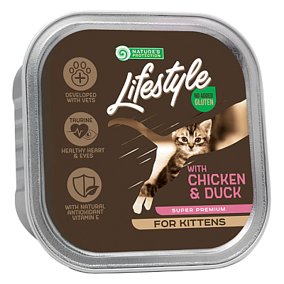 Влажный корм Nature's Protection Lifestyle Kitten with chicken and duck с курицей и уткой для котят