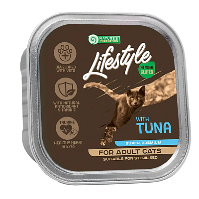 Влажный корм Nature's Protection Lifestyle adult (suitable for sterilized) with Tuna с тунцом для взрослых стерилизованных кошек