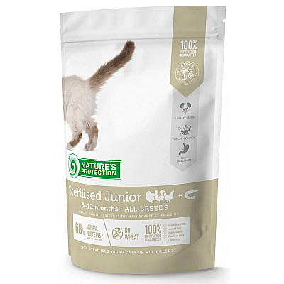 Сухий корм Natures protection для зростаючих кошенят після стерилізації Sterilised Junior Poultry with krill