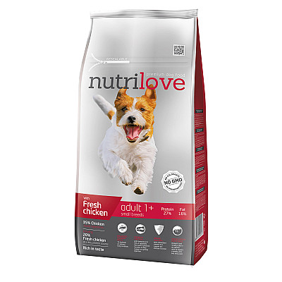 Сухий корм для собак Nutrilove Adult Small  Курка з рисом для дорослих собак малих порід