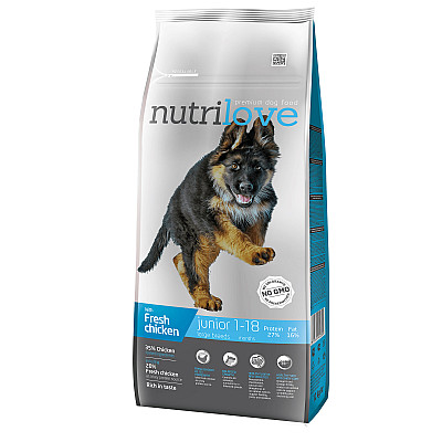 Сухий корм для собак Nutrilove Junior Large Курка з рисом для цуценят великих порід