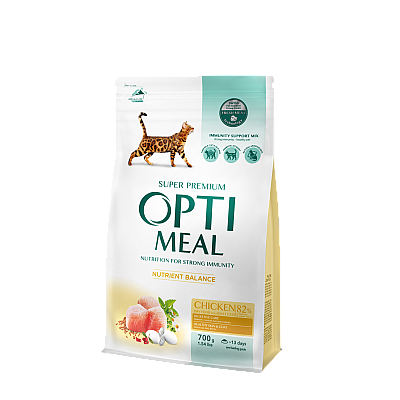 Сухой корм для взрослых кошек Optimeal Chicken с курицей