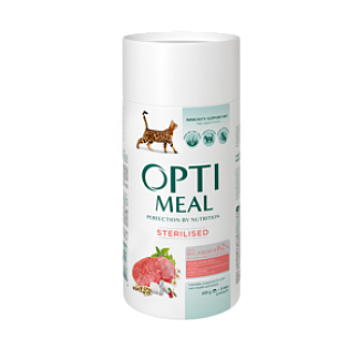 OPTIMEAL™.Сухий корм для стерилізованих кішок та кастрованих котів - з високим вмістом яловичини та сорго, 4 кг