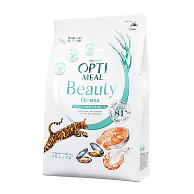 Беззерновий сухий корм на основі морепродуктів Optimeal Cat Beauty Fitness Healthy Weight & Joints для котів