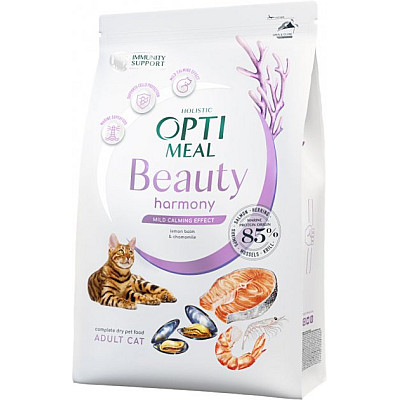 Сухий корм на основі морепродуктів Optimeal Cat Beauty Harmony Mild Calming Effect для котів