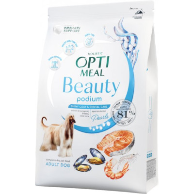 Сухий корм на основі морепродуктів Optimeal Dog Beauty Podium Shiny Coat & Dental Care для  собак