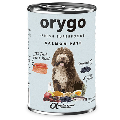Повнораціонний вологий корм для дорослих собак у вигляді паштету Orygo Salmon Pate з лососем та чорницею
