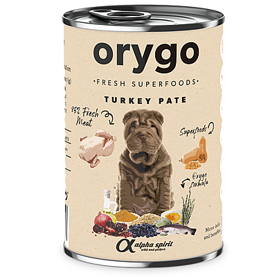 Повнораціонний вологий корм для дорослих собак у вигляді паштету Orygo Turkey Pate з індичкою та гарбузом