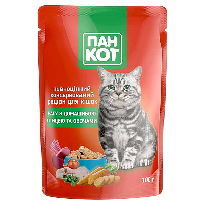 Влажный корм для кошек Пан Кот Домашняя птица