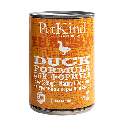 Вологий консервований корм PETKIND DUCK FORMULA для собак, 369 г