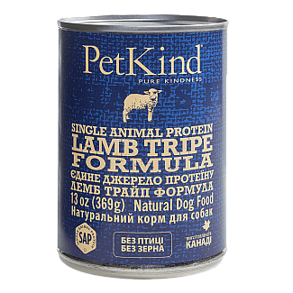 Влажный Консервированный корм  PETKIND SAP LAMB TRIPE FORMULA для собак, 369 г