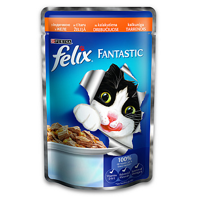 Апетитные кусочки Purina Felix Fantastic с индейкой