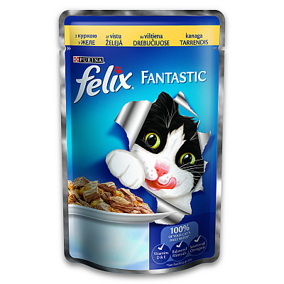 Апетитні шматочки Purina Felix Fantastic з куркою