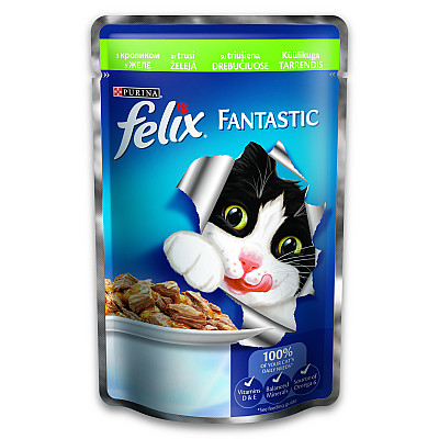 Апетитні шматочки Purina Felix Fantastic з кроликом