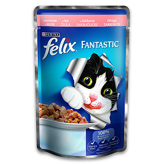 Purina Felix Fantastic аппетитные кусочки с лососем, 85 г