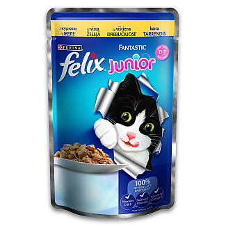 Felix Fantastic junior аппетитные кусочки с курицей котят, 85 г