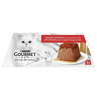 Влажный корм для кошек Gourmet Revelations мусс с говядиной, 2х57 г