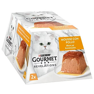 Влажный корм для кошек Gourmet Revelations мусс с курицей, 2х57 г