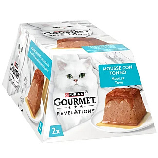 Влажный корм для кошек Gourmet Revelations мусс с тунцом, 2х57 г