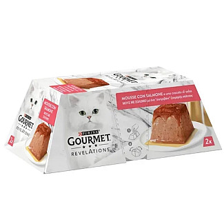 Влажный корм для кошек Gourmet Revelations мусс с лососем, 2х57 г