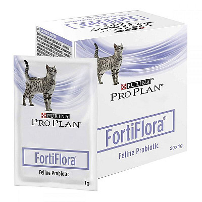 Кормова добавка Purina Pro plan Veterinary Diets FortiFlora з пробіотиком для котів для підтримки балансу мікрофлори та здоров`я кишечника 1 г