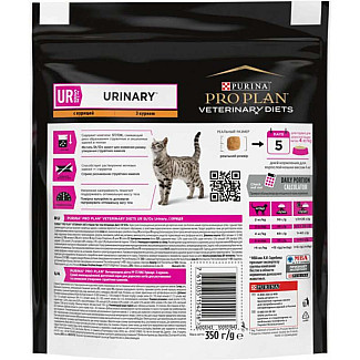 Pro Plan Veterinary Diets by Purina UR ST/OX Urinary - Сухой корм-диета с курицей для кошек с болезнями мочевыводящих путей, 350 г
