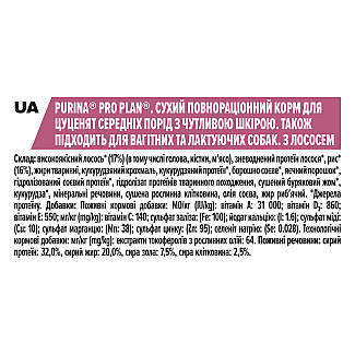 Сухий корм Pro Plan Puppy Medium Sensitive Skin Optiderma для цуценят середніх порід з лососем і рисом, 12 кг