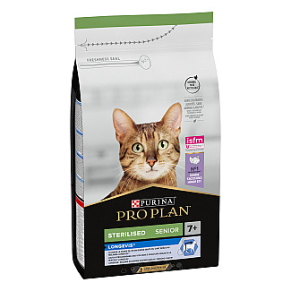 Purina Pro Plan Senior Sterilised 7+ (для кастрированных/стерилизованных кошек старше 7 лет) с индейкой, 1.5 кг