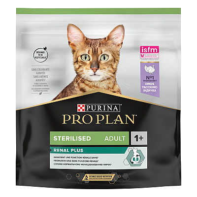 Сухий корм PRO PLAN Sterilised Adult 1+ Renal Plus для дорослих котів після стерилізації з індичкою