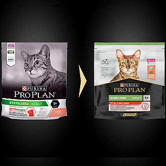 Purina Pro Plan Sterilised (для кастрированных/стерилизованных кошек) с лососем, 400 гр