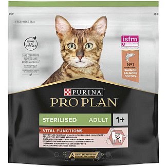 Purina Pro Plan Sterilised (для кастрированных/стерилизованных кошек) с лососем, 400 гр