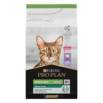 Сухий корм PRO PLAN Sterilised Adult 1+ Renal Plus для дорослих котів після стерилізації з індичкою