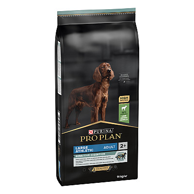 Сухoй корм PRO PLAN Large Athletic Adult 2+ Sensitive Digestion для дорослих собак великих порід атлетичної статури з чутливим травленням з ягням