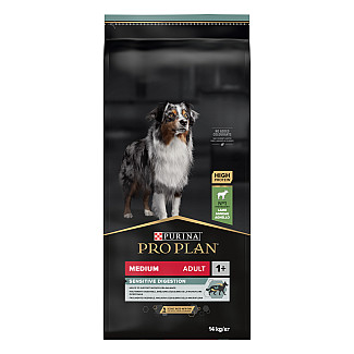 Сухий корм PRO PLAN Medium Adult 1+ Sensitive Digestion для дорослих собак середніх порід з чутливим травленням з ягням, 14 кг