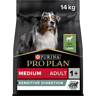 Сухий корм PRO PLAN Medium Adult 1+ Sensitive Digestion для дорослих собак середніх порід з чутливим травленням з ягням, 14 кг