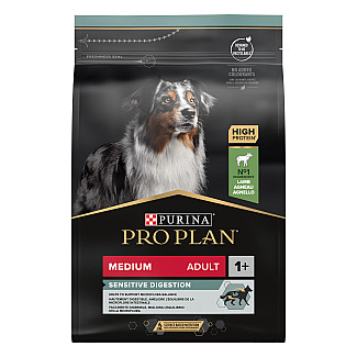 Сухий корм PRO PLAN Medium Adult 1+ Sensitive Digestion для дорослих собак середніх порід з чутливим травленням з ягням 3 кг
