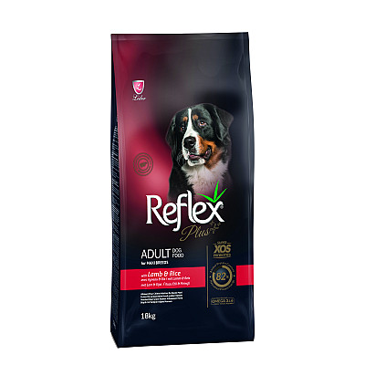 Сухий корм для собак великих порід  Reflex Plus з ягням та рисом