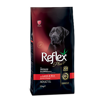 Сухой корм для собак средних и больших пород Reflex Plus с  ягненком и рисом