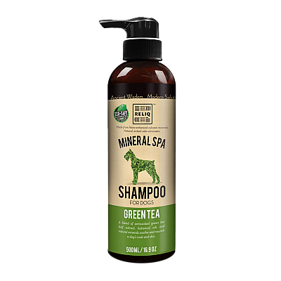 Шампунь RELIQ Mineral Spa Green Tea з маслом зеленого чаю для відновлення і зволоження шерсті собак і котів