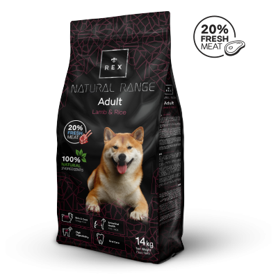 Сухой корм для взрослых собак REX Natural Range  Adult Lamb  с ягненком
