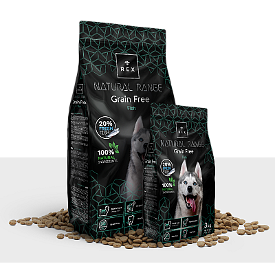 Сухой корм для взрослых собак REX Natural Range  Grain Free Fish с рыбой