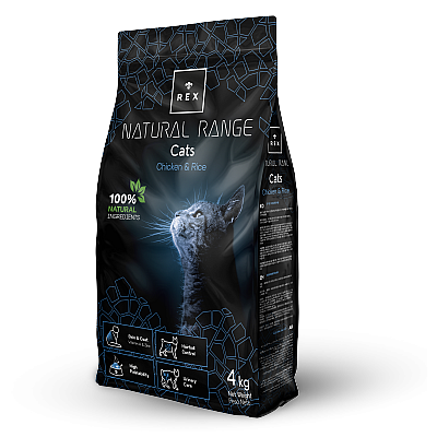 Сухой корм для взрослых котов Rex Natural Range Cats Chicken&Rice с курицей
