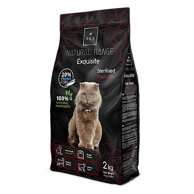 Сухой корм для взрослых стерилизованных котов Rex Natural Range Cats Exquisite Sterilised Fish с рыбой